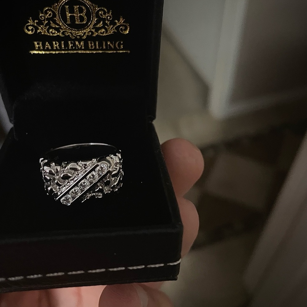 Harlem Bling Silver Crystal Ring - image 1